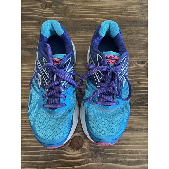 Saucony Women’s Ride 9  S10319-2 Wide Blue Running Shoes Sneakers Size 7 Wide - Picture 1 of 7
